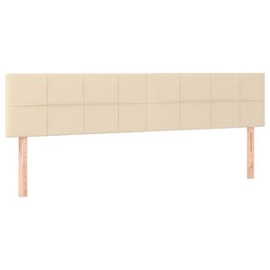 vidaXL Cabeceira de cama 2 pcs tecido 90x5x78/88 cm creme