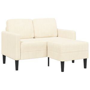 vidaXL Sof&aacute; 2 lugares com Chaise em L 125 cm linho creme