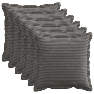 vidaXL Capa almofada 6 unid. HOUTEN Cinzento-Escuro 30 x 30 cm cord&atilde;o