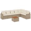 vidaXL 8 pcs conjunto de sof&aacute;s p/ jardim com almofad&otilde;es vime PE bege