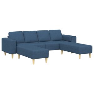 vidaXL Sof&aacute; de Sala de Estar 3 unid. Azul Poli&eacute;ster
