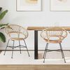 vidaXL Cadeira de jantar 2 pcs Natural 49 x 51 x 81 cm Rattan e Ferro