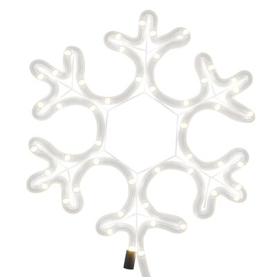 vidaXL Figuras de flocos de neves com LEDs 2pcs 27x27 cm branco quente