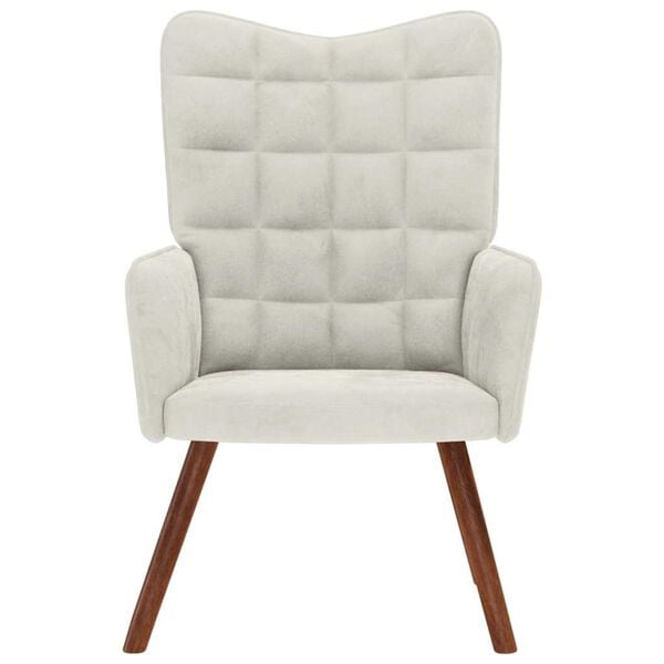 vidaXL Cadeira de descanso veludo creme