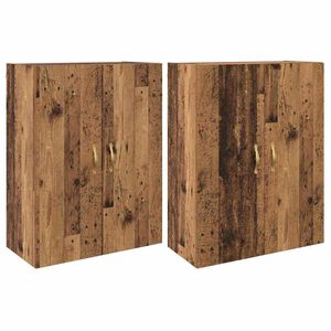 vidaXL Arm&aacute;rio de Parede 2 pcs Madeira antiga 69,5 x 34 x 90 cm