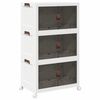 vidaXL Caixa arruma&ccedil;&atilde;o empilh&aacute;vel rodas 3camadas 75L 64x39,5x110,5cm