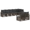 vidaXL Conjunto de Sof&aacute; de Jardim 8 unid. 8 lugar Cinzento vime PE