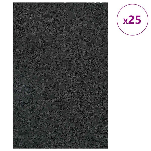 vidaXL Almofada de Borracha 25 pcs Preto 9 x 6 x 2 cm Borracha