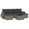 vidaXL 7 pcs conjunto sof&aacute;s p/ jardim c/ almofad&otilde;es vime PE cinzento