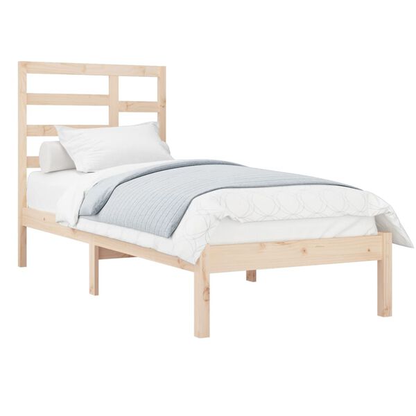 vidaXL Estrutura de cama solteiro 90x190 cm madeira maciça