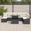 vidaXL Conjunto de Sofá de Jardim com almofada 9 pcs Preto e Creme