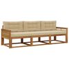 vidaXL Conjunto de Sof&aacute;s para Exterior 3 pcs Natural e Bege