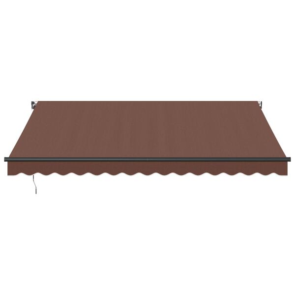 vidaXL Toldo retr&aacute;til manual com luzes LED 400x350 cm castanho