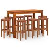 vidaXL 9 pcs conjunto de bar para jardim madeira de ac&aacute;cia maci&ccedil;a
