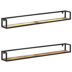 vidaXL Prateleiras de parede 2 pcs 160 cm madeira recuperada maci&ccedil;a