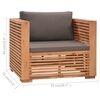 vidaXL 8 pcs conj. lounge jardim + almofad&otilde;es cinza-escuro teca maci&ccedil;a