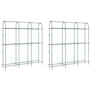 vidaXL Treli&ccedil;as jardim p/ plantas trepadeiras 2 pcs estrutura em U a&ccedil;o