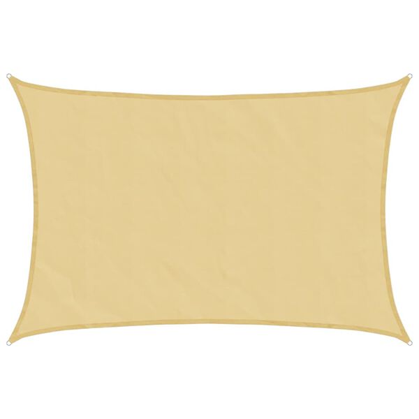 vidaXL Para-sol estilo vela 2,5x2 m oxford 100% poli&eacute;ster cor areia