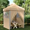 vidaXL Tenda para festas pop-up dobr&aacute;vel com 4 paredes laterais bege