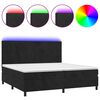 vidaXL Cama box spring c/ colch&atilde;o/LED 200x200 cm veludo preto
