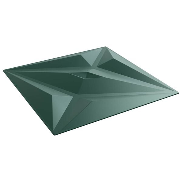 vidaXL Pain&eacute;is de parede 48 pcs Verde Estrela 50 x 50 cm Espuma XPS