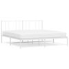 vidaXL Estrutura de cama com cabeceira 200x200 cm metal branco