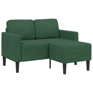 vidaXL Sof&aacute; 2 lugares com Chaise em L 125 cm linho verde escuro