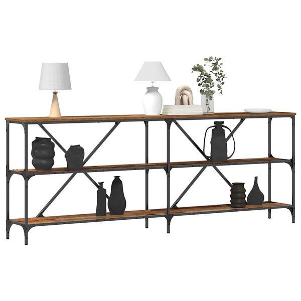 vidaXL Aparador Madeira antiga 200 x 30 x 75 cm Madeira processada