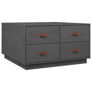 vidaXL Mesa de centro 80x80x45 cm madeira de pinho maci&ccedil;a cinza