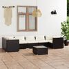 vidaXL 8 pcs conjunto lounge de jardim c/ almofad&otilde;es vime PE preto