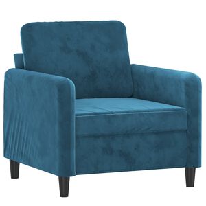 vidaXL Poltrona 60 cm veludo azul