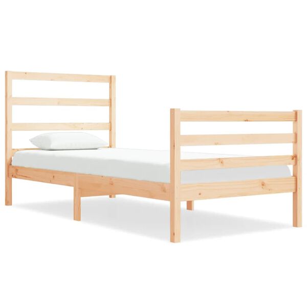 vidaXL Estrutura de cama solteiro 90x190 cm pinho maci&ccedil;o