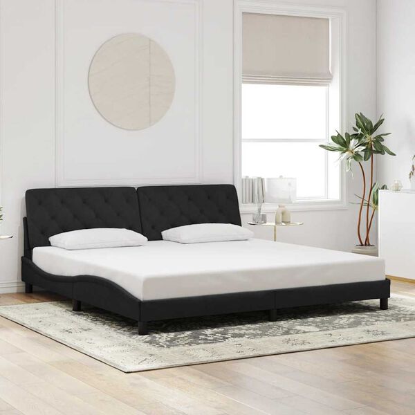 vidaXL Estrutura de cama sem colch&atilde;o 200x200 cm veludo preto
