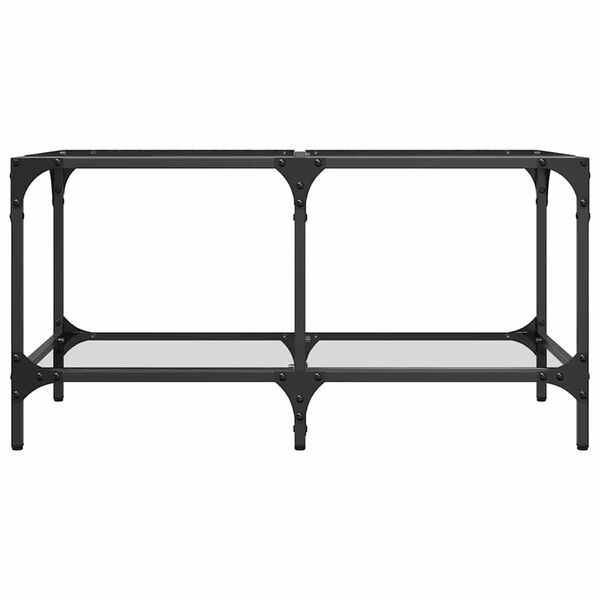 vidaXL Mesa de centro c/ topo em vidro transparente 78,5x40x40 cm aço