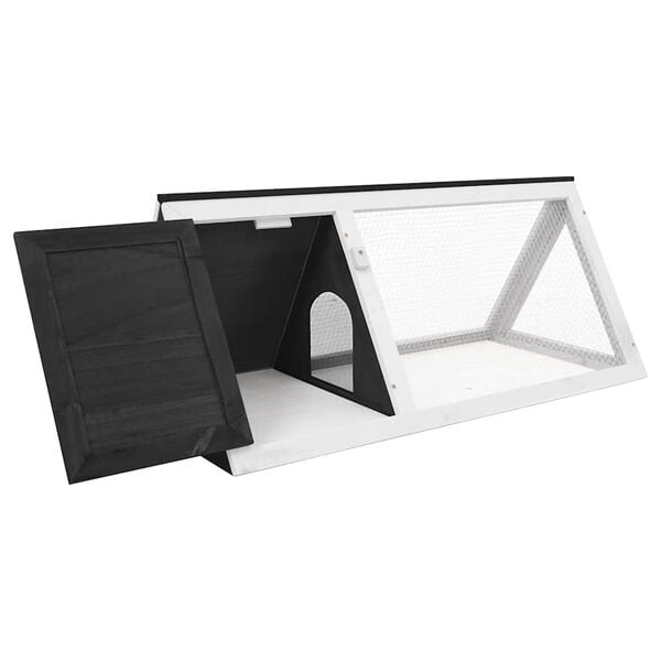 vidaXL Gaiola para coelhos madeira cinzento