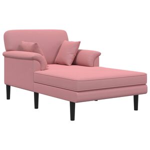 vidaXL Chaise longue Rosa Veludo