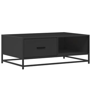 vidaXL Mesa de centro 90x57x35 cm derivados de madeira/metal preto