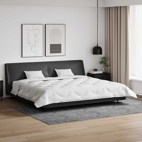 vidaXL Edredom de Inverno com travesseiro 3 pcs Branco Microfibra