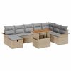 vidaXL Conjunto de Sof&aacute; de Jardim 9 unid. Bege vime PE