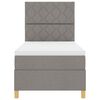 vidaXL Cama Box Spring LED Cinzento-acastanhado 100 x 200 cm tecido