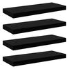 vidaXL Prateleiras de parede suspensas 4 pcs 60x23,5x3,8 cm MDF preto