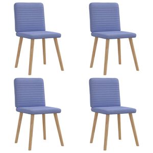 vidaXL Cadeiras de jantar 4 pcs Jeans Tecido Azul