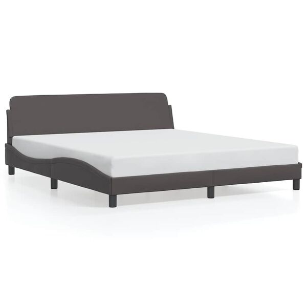 vidaXL Estrutura de cama Dover 180x200cm couro artificial cinzento