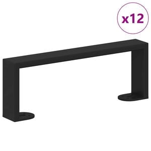 vidaXL P&eacute;s de M&oacute;veis 12 pcs Preto 281 x 40,5 x 100 mm Ferro