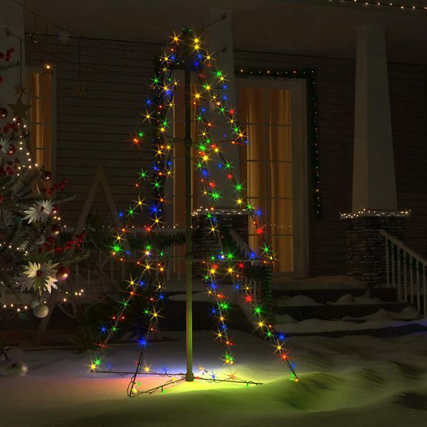 vidaXL Árvore de Natal em cone 160 LEDs 78x120 cm interior e exterior