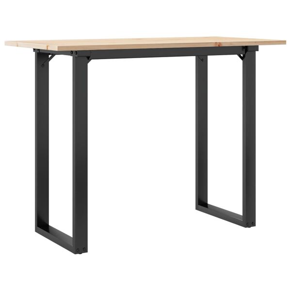 vidaXL Mesa de jantar estrutura em O 100x50x75cm pinho e a&ccedil;o