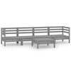 vidaXL 5 pcs conjunto lounge de jardim pinho maci&ccedil;o cinzento