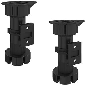 vidaXL P&eacute;s de M&oacute;veis Ajust&aacute;vel 2 pcs Preto 46 x 46 x 128 mm PP