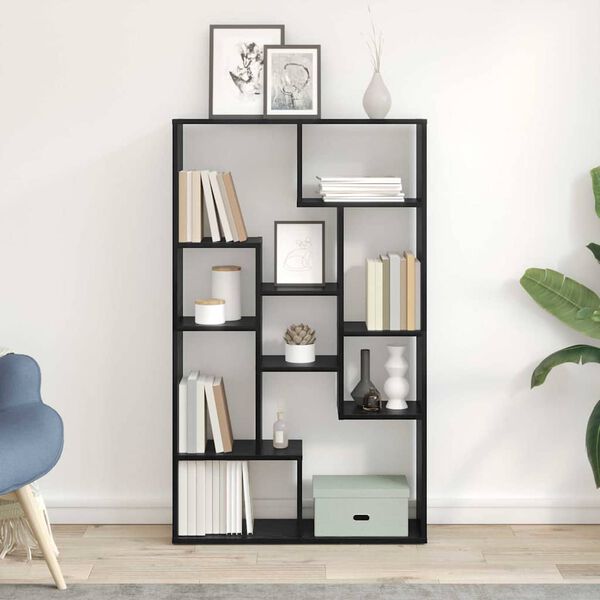 vidaXL Gabinete de Livros Carvalho Preto 72 x 20 x 102,5 cm
