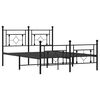 vidaXL Estrutura de cama com cabeceira e p&eacute;s 140x200 cm metal preto